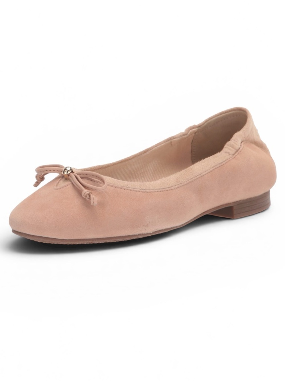COLE HAAN KEIRA BLUSH TAN ROUND TOE SUEDE BALLET FLAT W25391